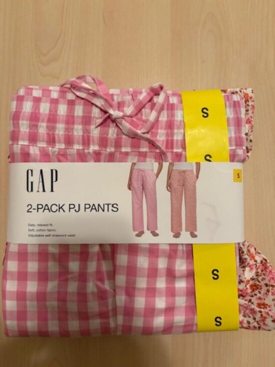 GAP Other - NWT Women's Gap 2 Piece Pajama Pants Size Small Cotton Floral Checks 2 Pair Pink